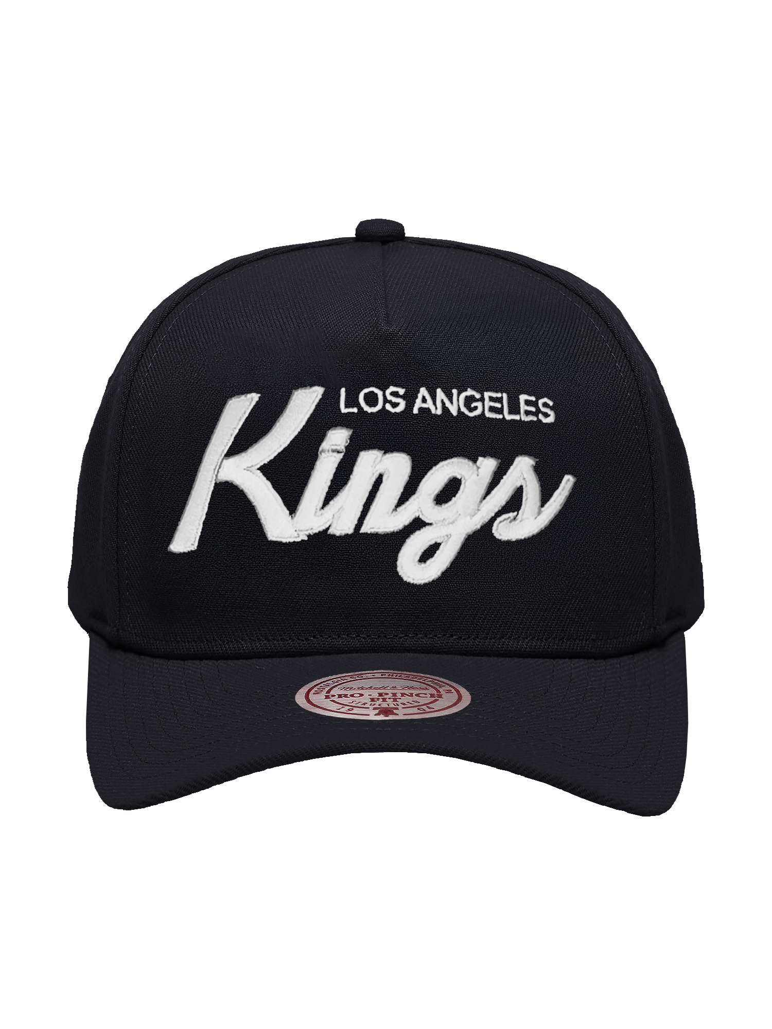 Los Angeles Kings Mitchell & Ness NHL Script Pro Pinch Snapback Hat - Black