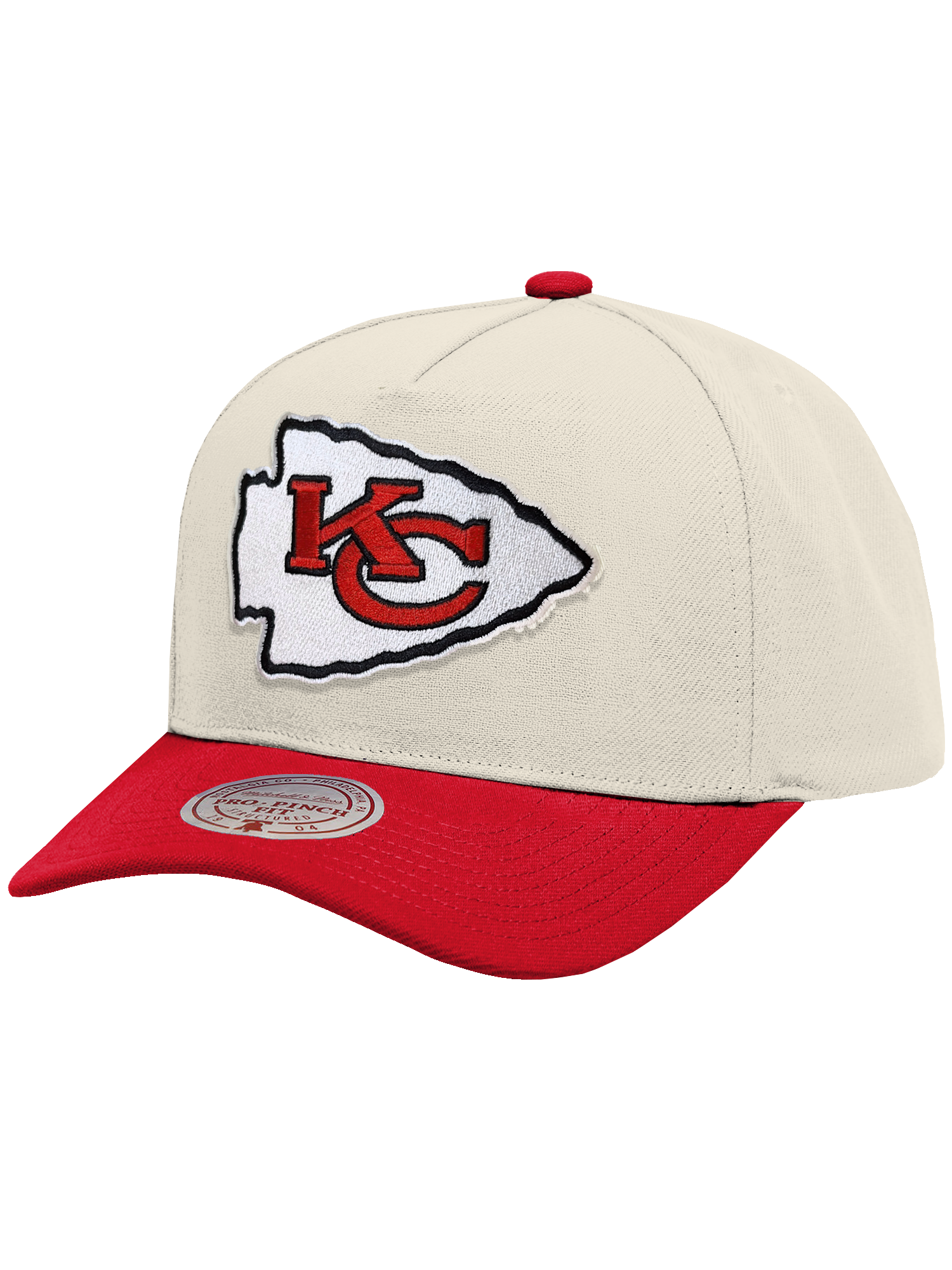 Kansas City Chiefs Mitchell & Ness NFL Team 2T Pro Pinch Snapback Hat - Cream