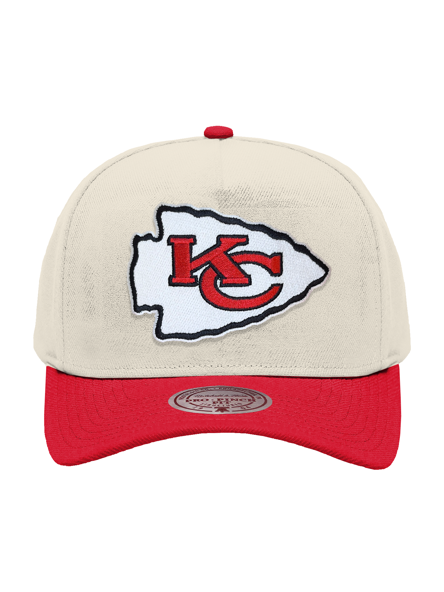 Kansas City Chiefs Mitchell & Ness NFL Team 2T Pro Pinch Snapback Hat - Cream