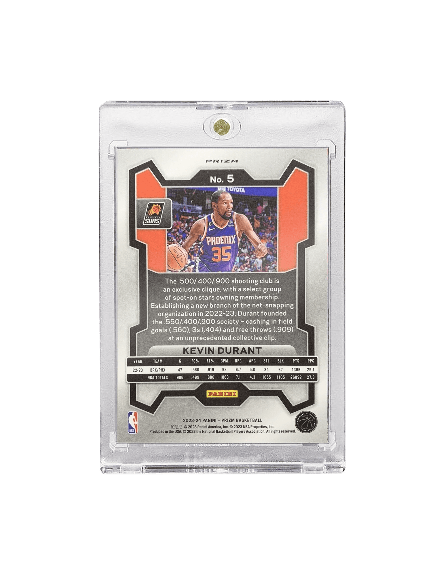 Kevin Durant Phoenix Suns Panini NBA Prizm 23-24 Silver Card