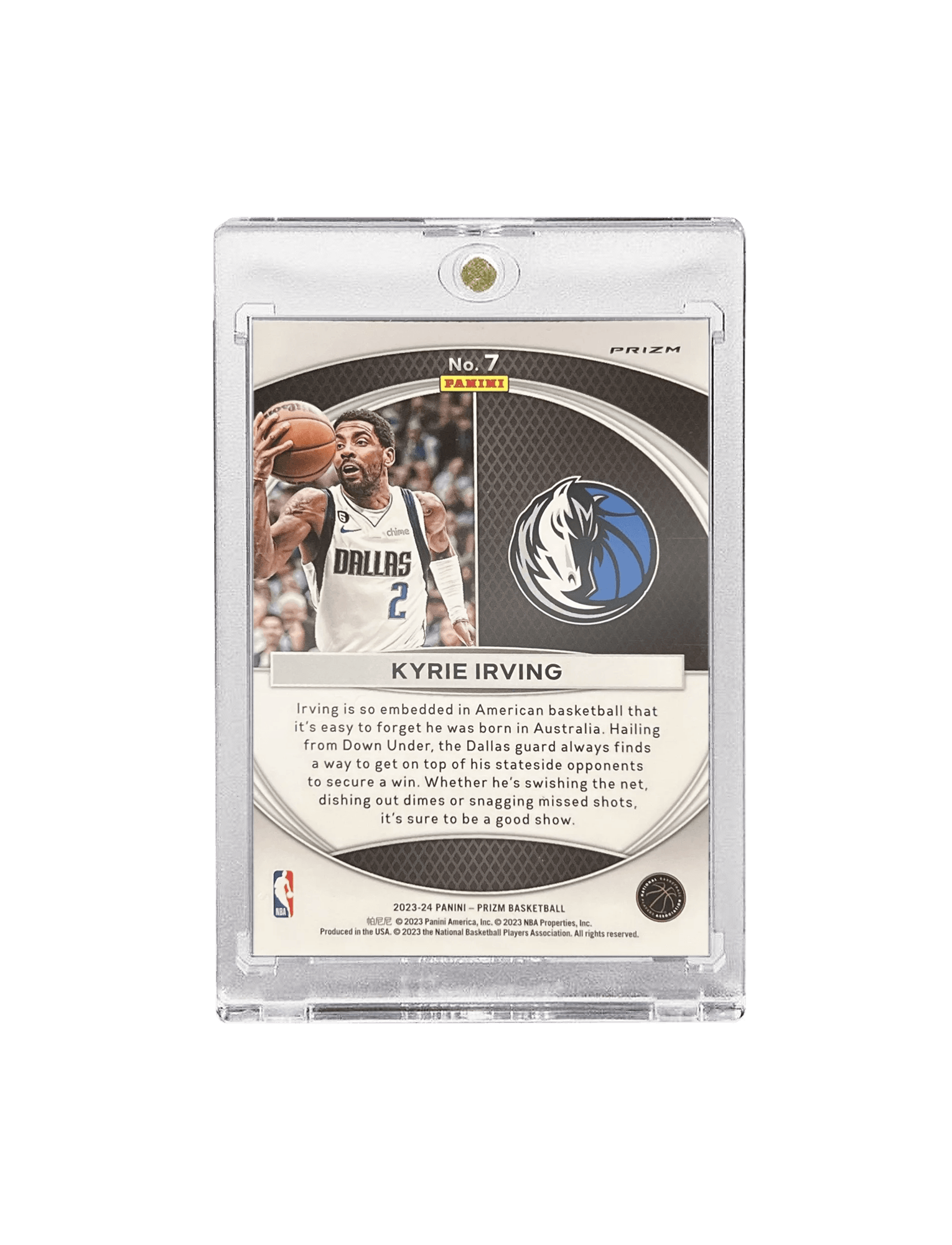 Kyrie Irving Dallas Mavericks Panini NBA Prizm 23-34 Global Reach Silver Card