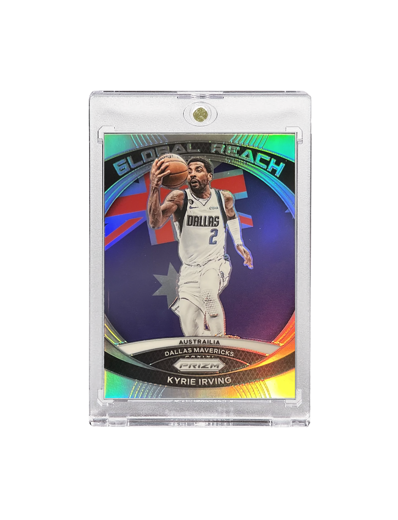 Kyrie Irving Dallas Mavericks Panini NBA Prizm 23-34 Global Reach Silver Card