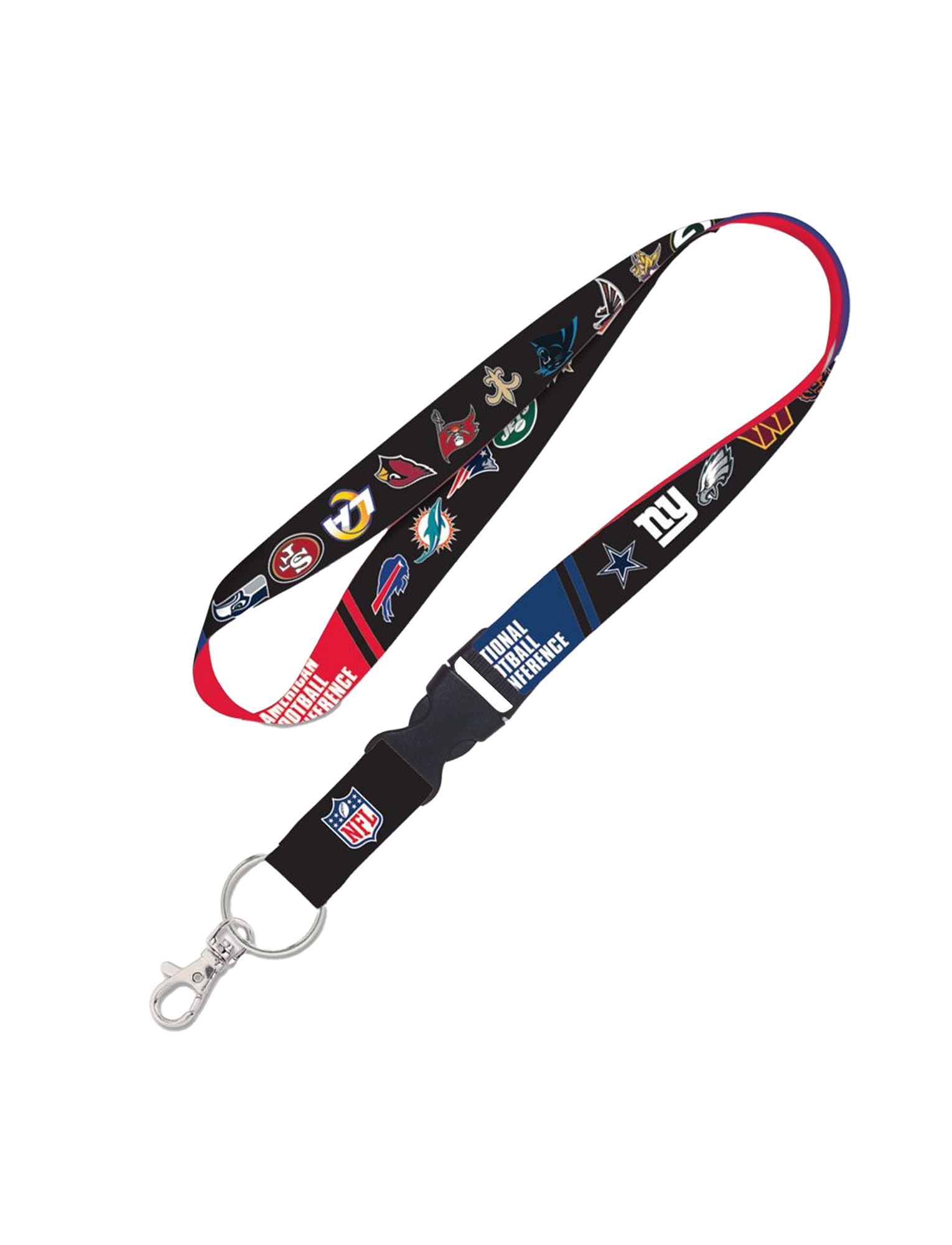 NFL All Teams Wincraft Black Detachable Key Lanyard