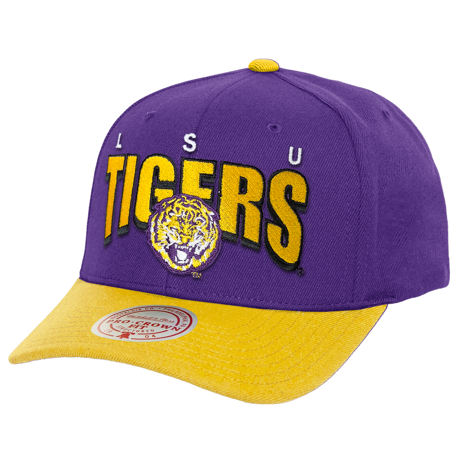 LSU Tigers Mitchell & Ness NCAA Boom Text Snapback Hat - Purple