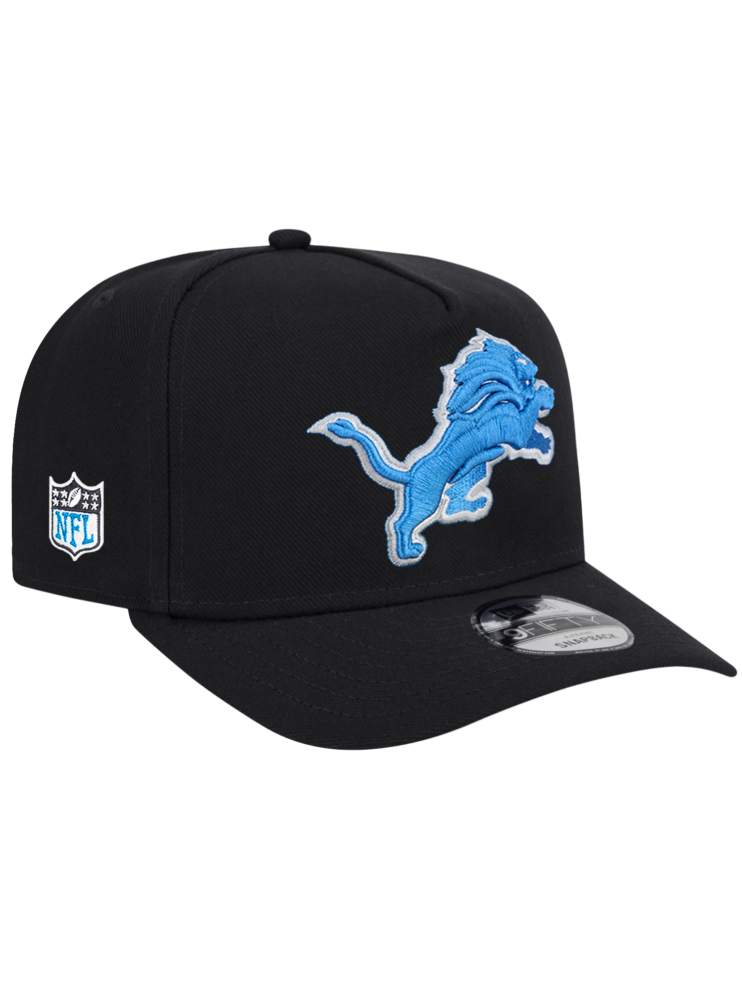 Detroit Lions New Era NFL Team 9FIFTY A-Frame Pre-Curved Snapback Hat - Black