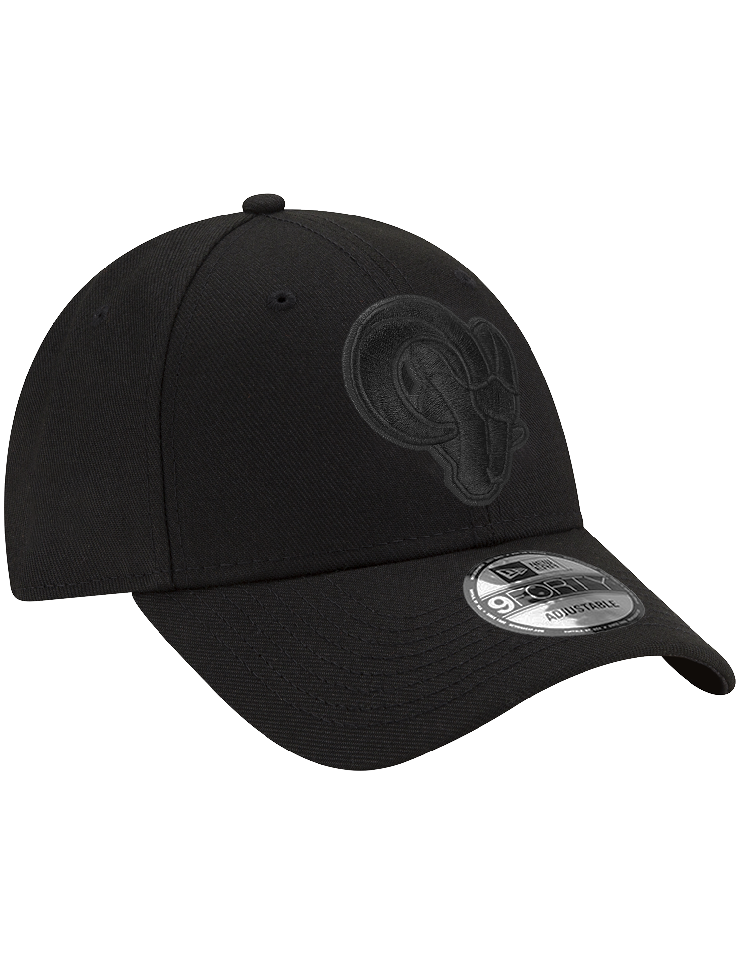 Los Angeles Rams New Era NFL Black On Black 9FORTY Snapback Hat