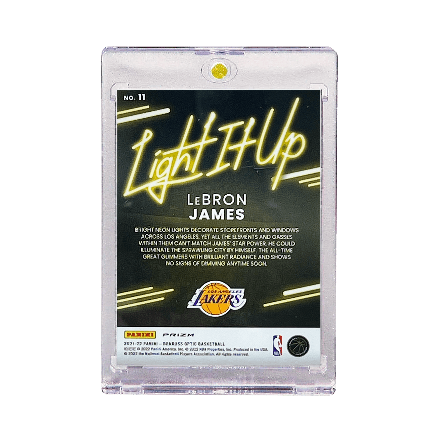 LeBron James Los Angeles Lakers Panini NBA Optic Light It Up Silver Card