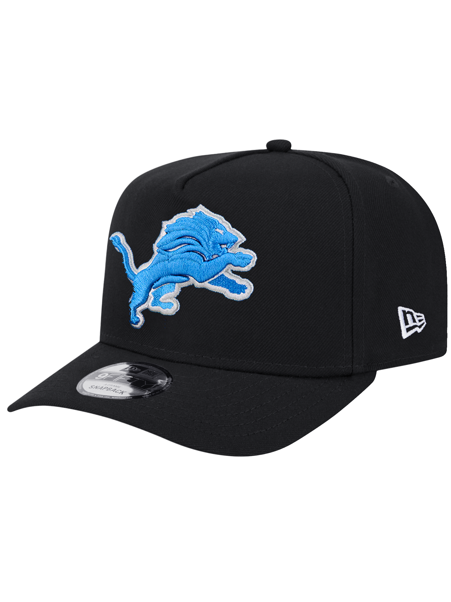 Detroit Lions New Era NFL Team 9FIFTY A-Frame Pre-Curved Snapback Hat - Black