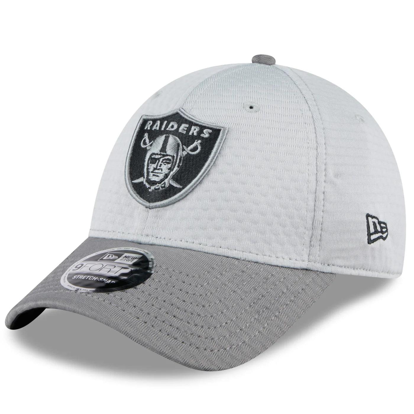 Las Vegas Raiders New Era NFL 24 Training 9FORTY Stretch-Snapback Hat - Grey