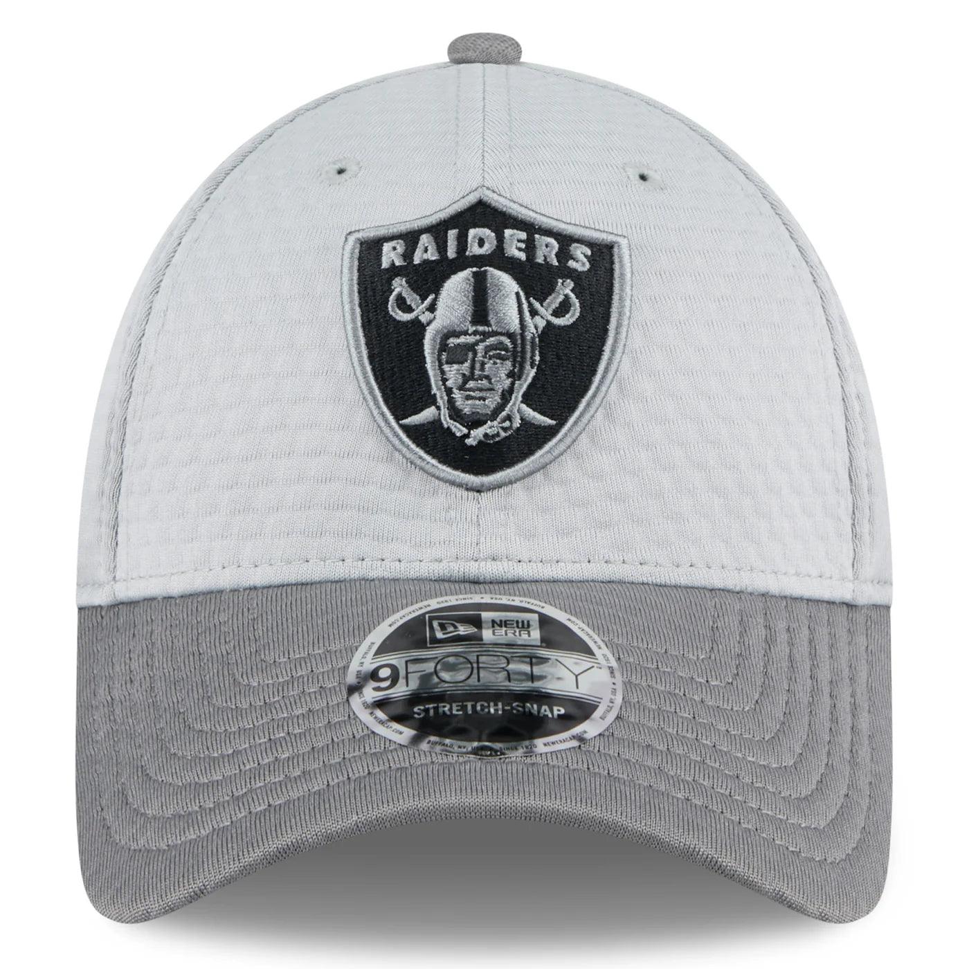 Las Vegas Raiders New Era NFL 24 Training 9FORTY Stretch-Snapback Hat - Grey