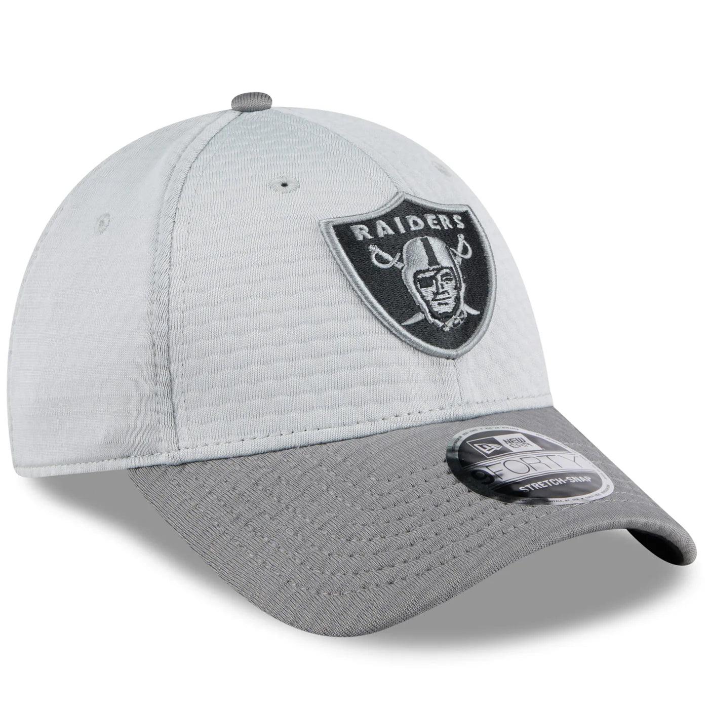 Las Vegas Raiders New Era NFL 24 Training 9FORTY Stretch-Snapback Hat - Grey