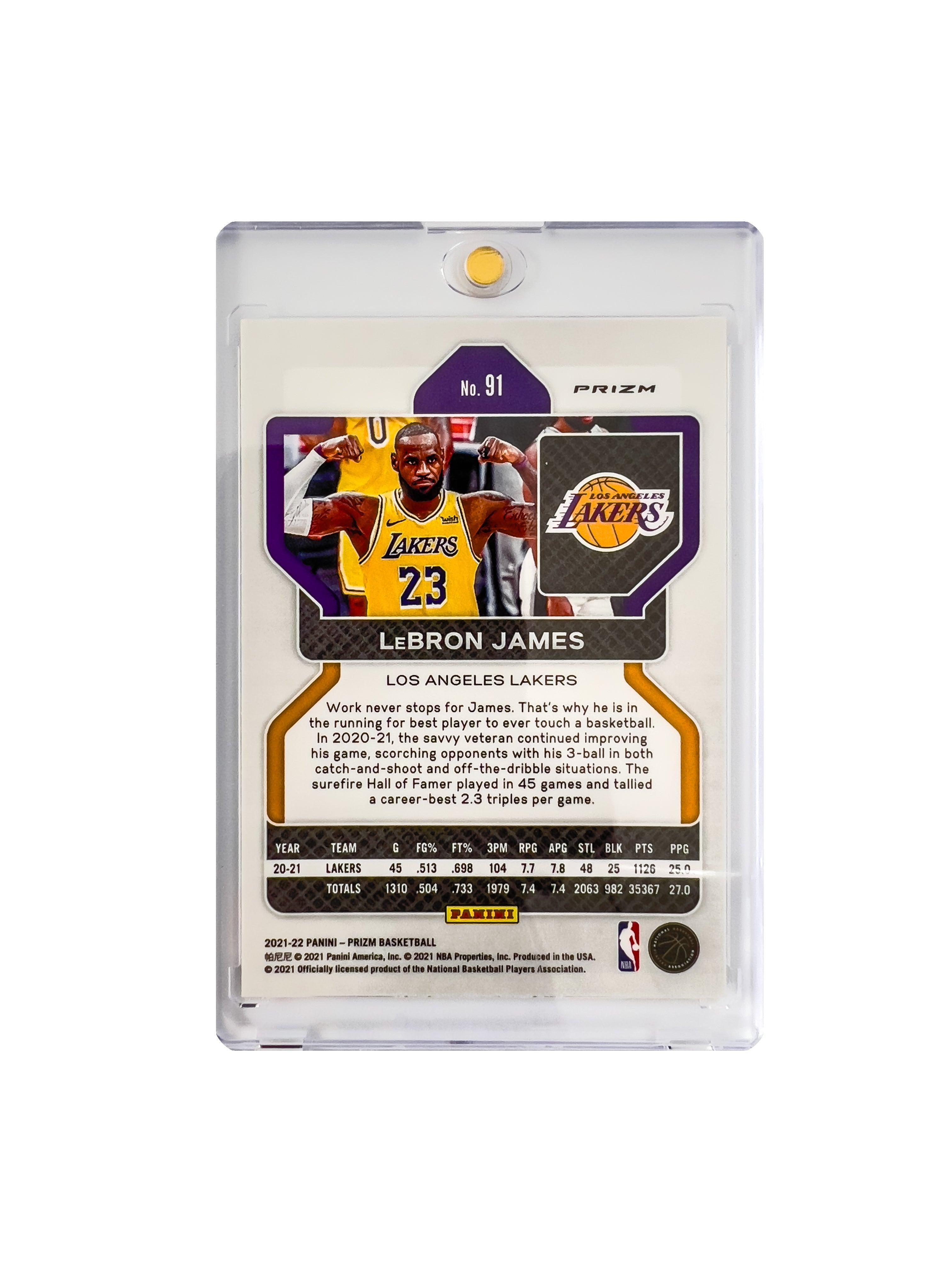 LeBron James Los Angeles Lakers Panini NBA Prizm 21-22 Cracked Ice Card