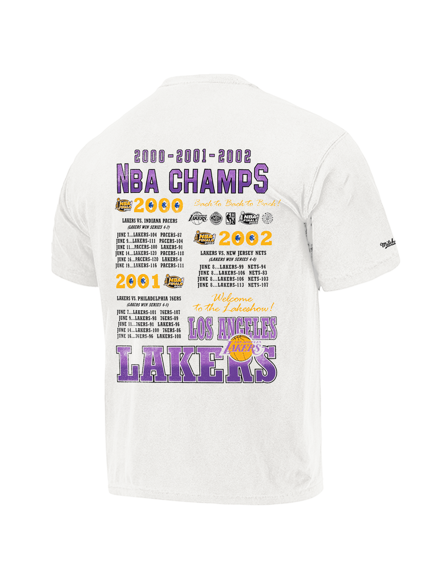 Los Angeles Lakers Mitchell & Ness NBA Champs History Vintage T-Shirt - White