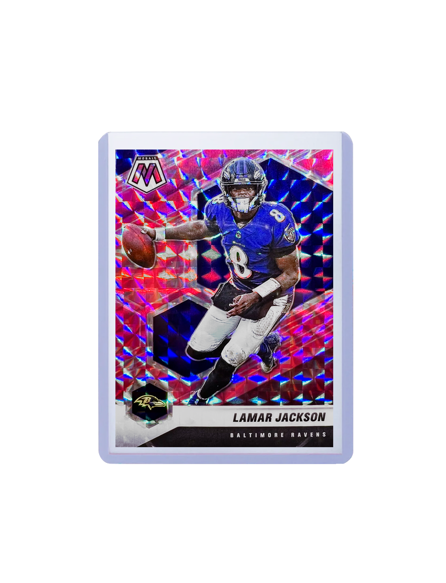 Lamar Jackson Baltimore Ravens Panini NFL Mosaic 21 Pink Camo Card