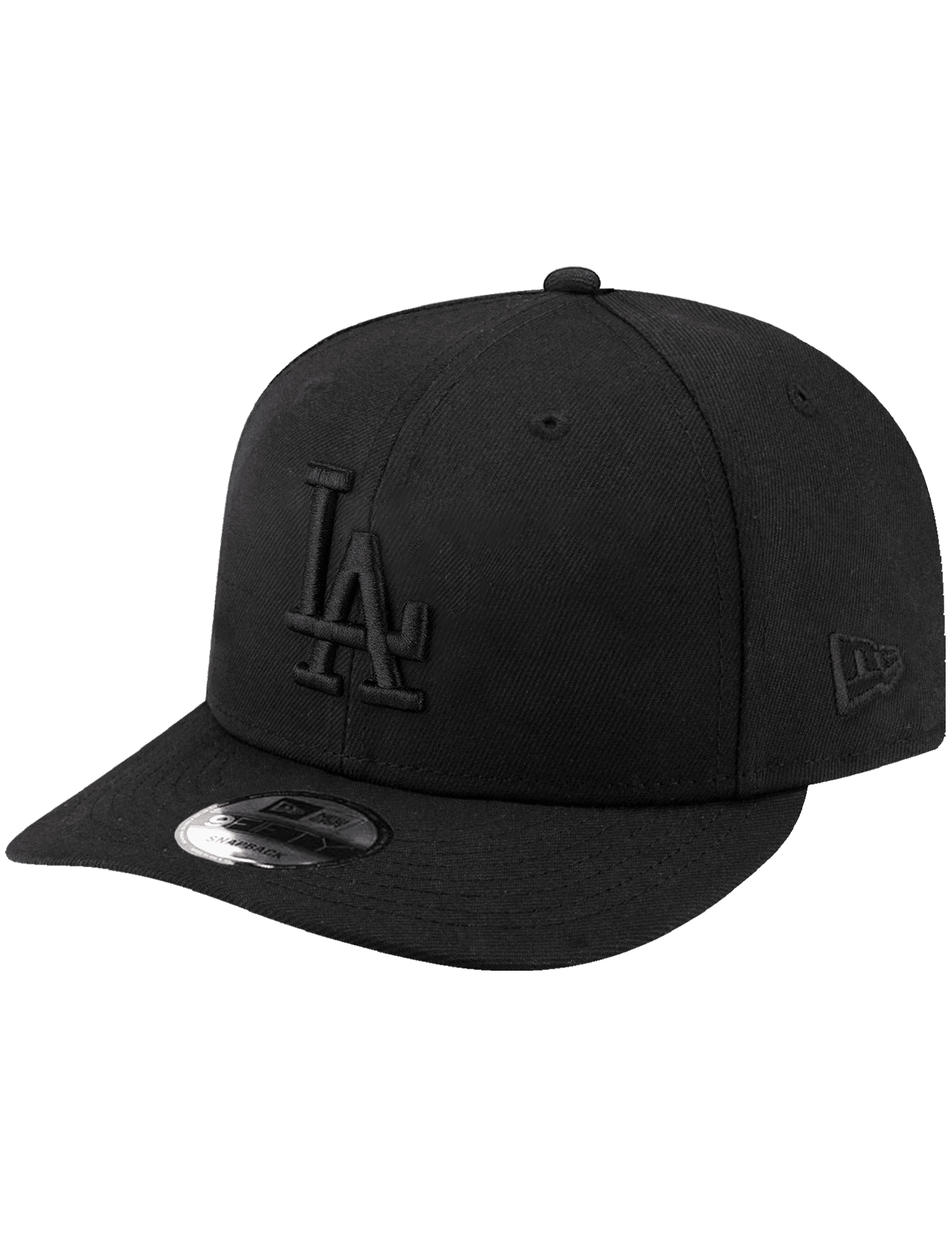 Los Angeles Dodgers New Era MLB Black On Black 9FIFTY Pre-Curved Snapback Hat