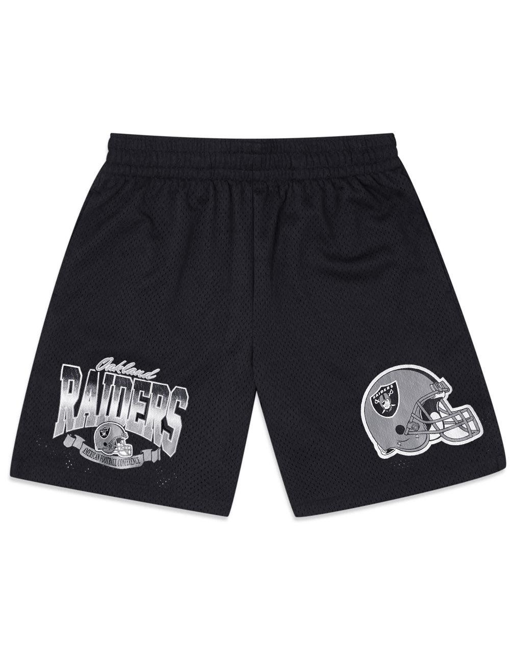 Las Vegas Raiders New Era NFL Logo Arch Mesh Shorts - Black