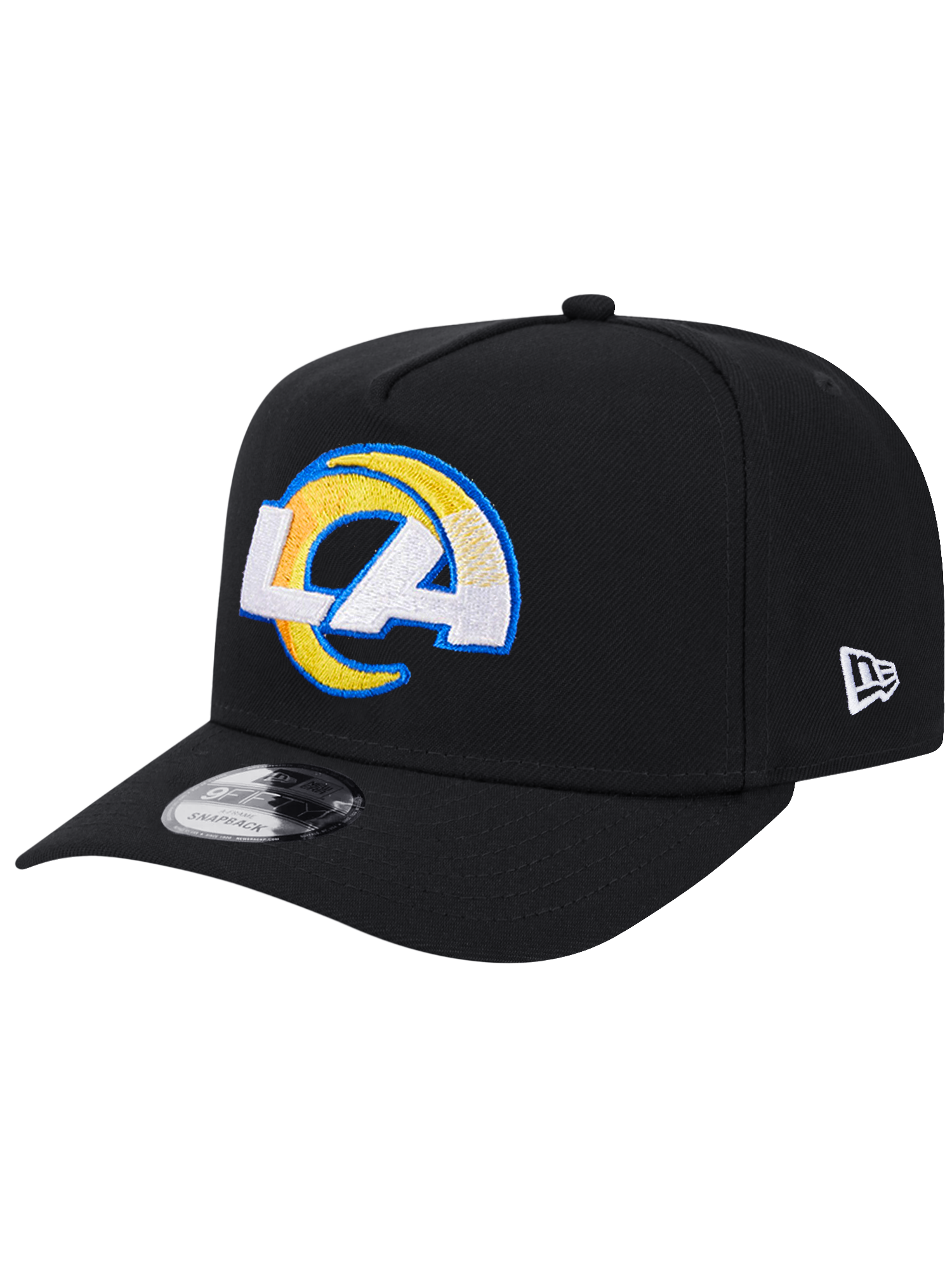 Los Angeles Rams New Era NFL Team 9FIFTY A-Frame Pre-Curved Snapback Hat - Black