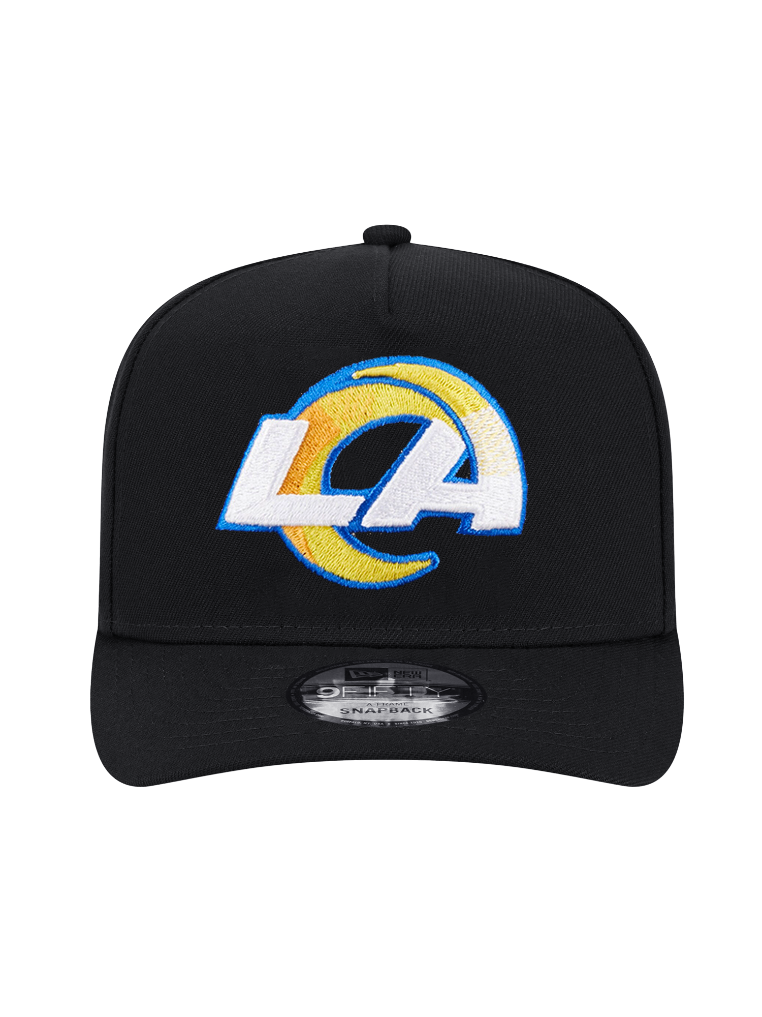 Los Angeles Rams New Era NFL Team 9FIFTY A-Frame Pre-Curved Snapback Hat - Black