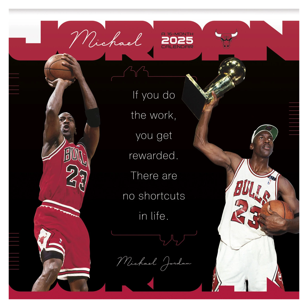 Michael Jordan Chicago Bulls Trends NBA 2025 Wall Calendar