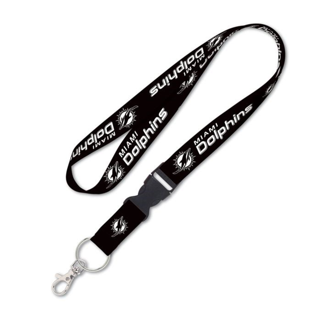 Miami Dolphins Wincraft NFL Black White Detachable Key Lanyard