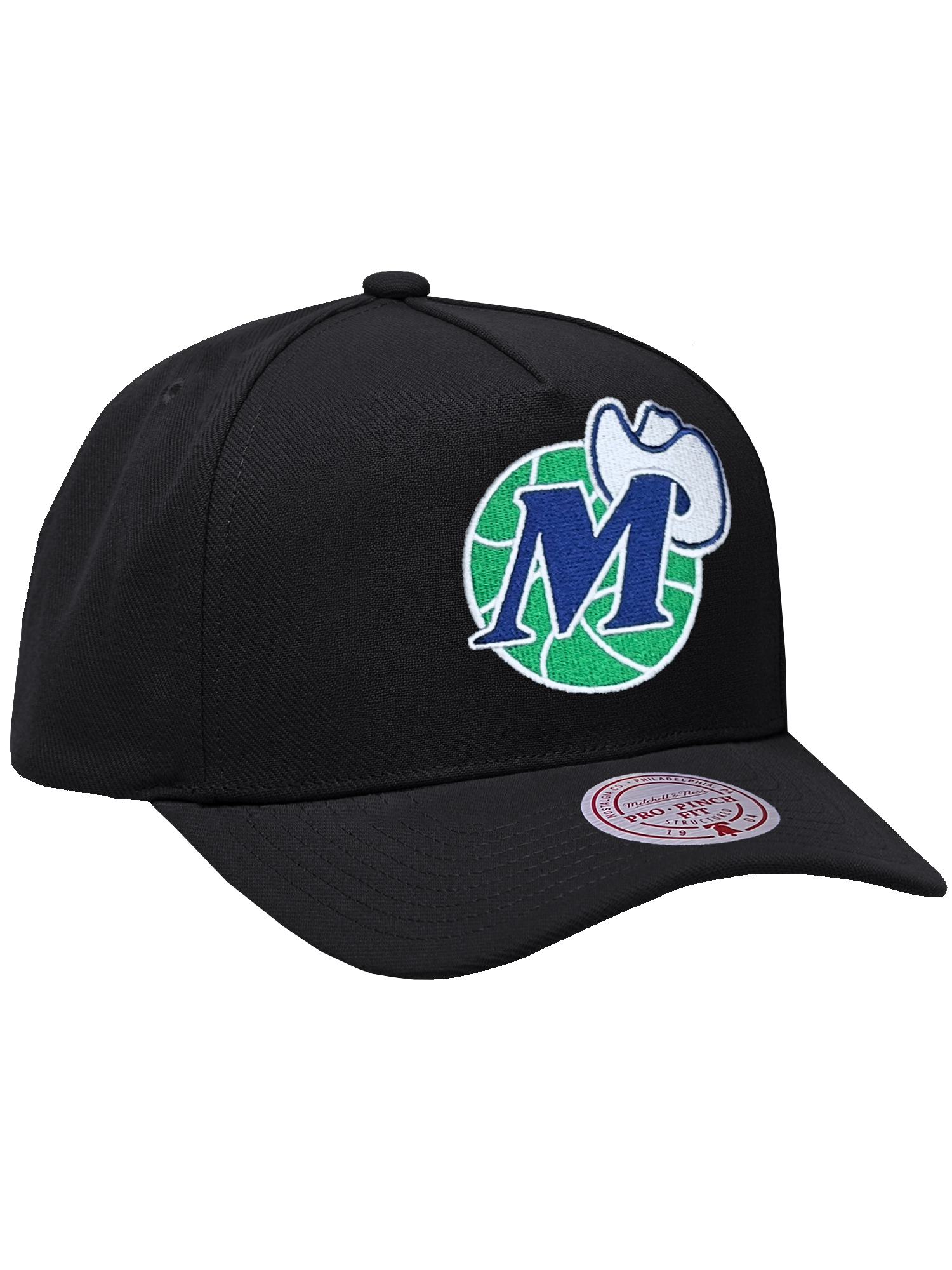 Dallas Mavericks Mitchell & Ness NBA HWC Pro Pinch Snapback Hat - Black