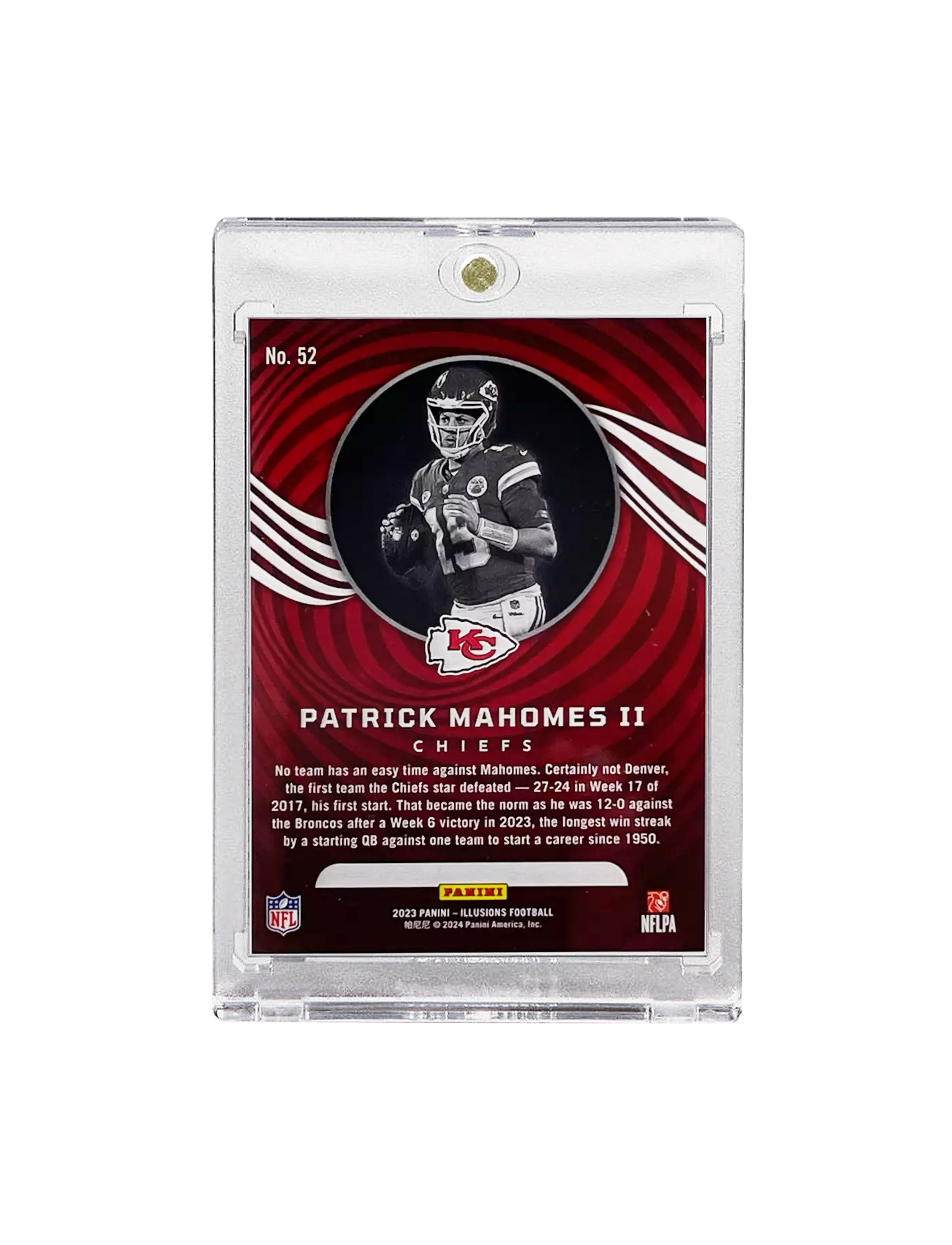 Patrick Mahomes Kansas City Chiefs Panini NFL 23 Illusions 52 Card