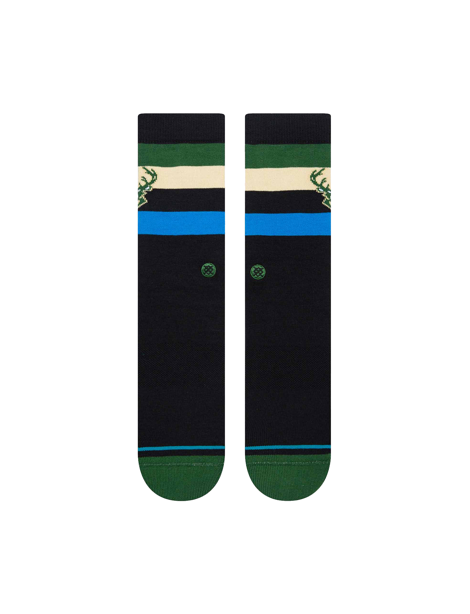 Milwaukee Bucks Stance NBA Team Stripe Crew Socks - Black