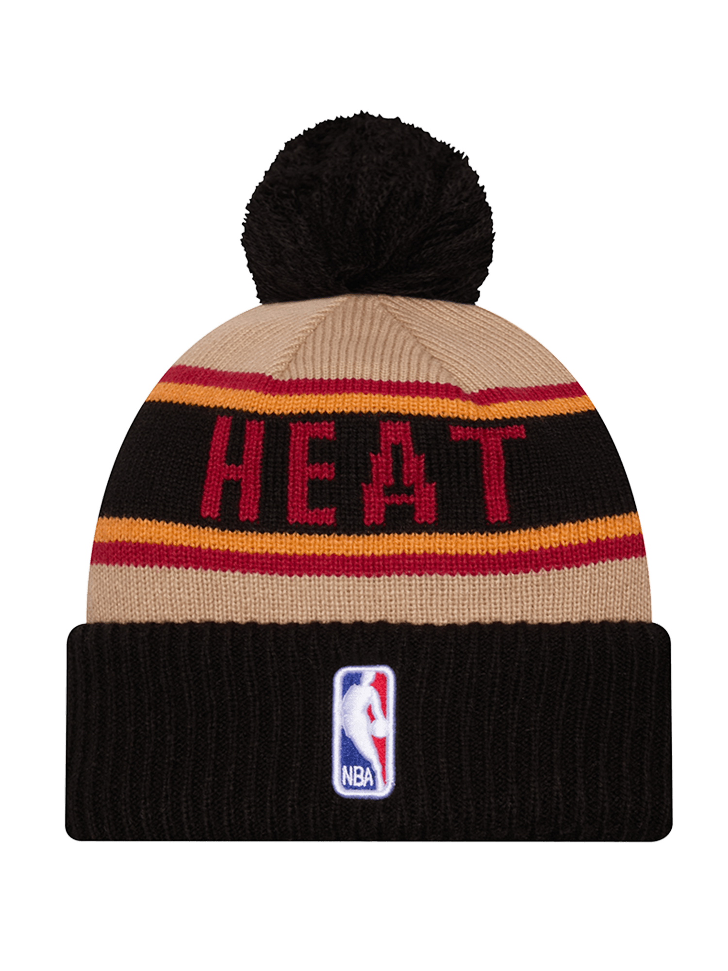 Miami Heat New Era NBA 24 Draft Knit Beanie - Tan