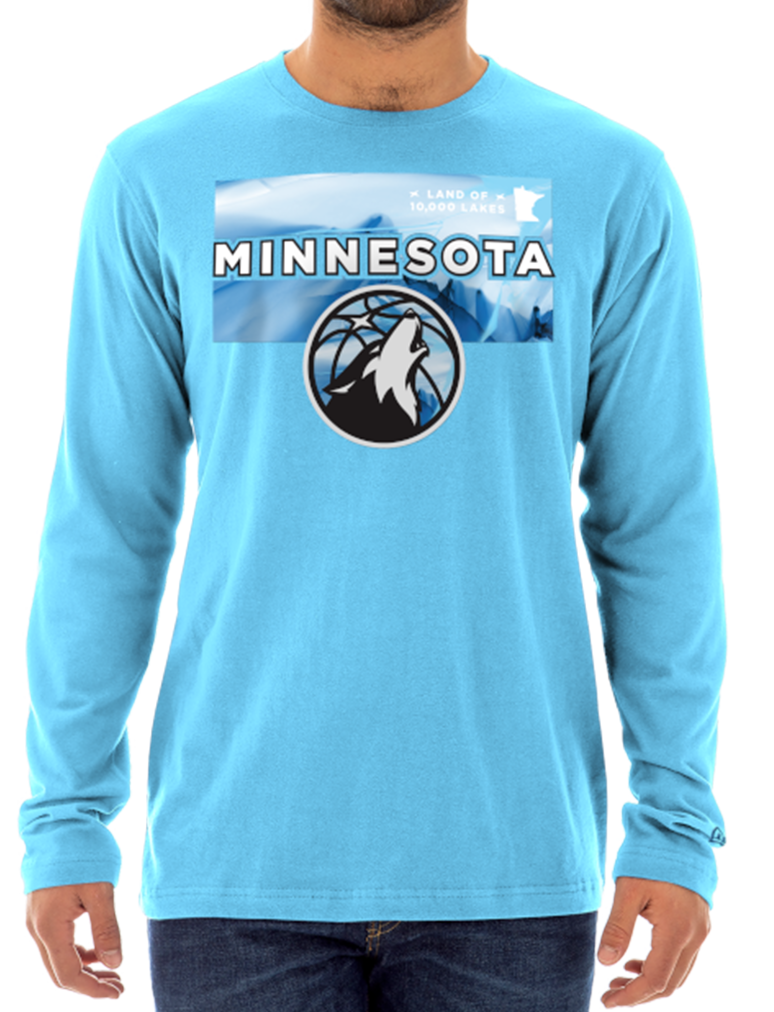 Minnesota Timberwolves New Era NBA 24-25 City Edition Long Sleeve T-Shirt - Light Blue