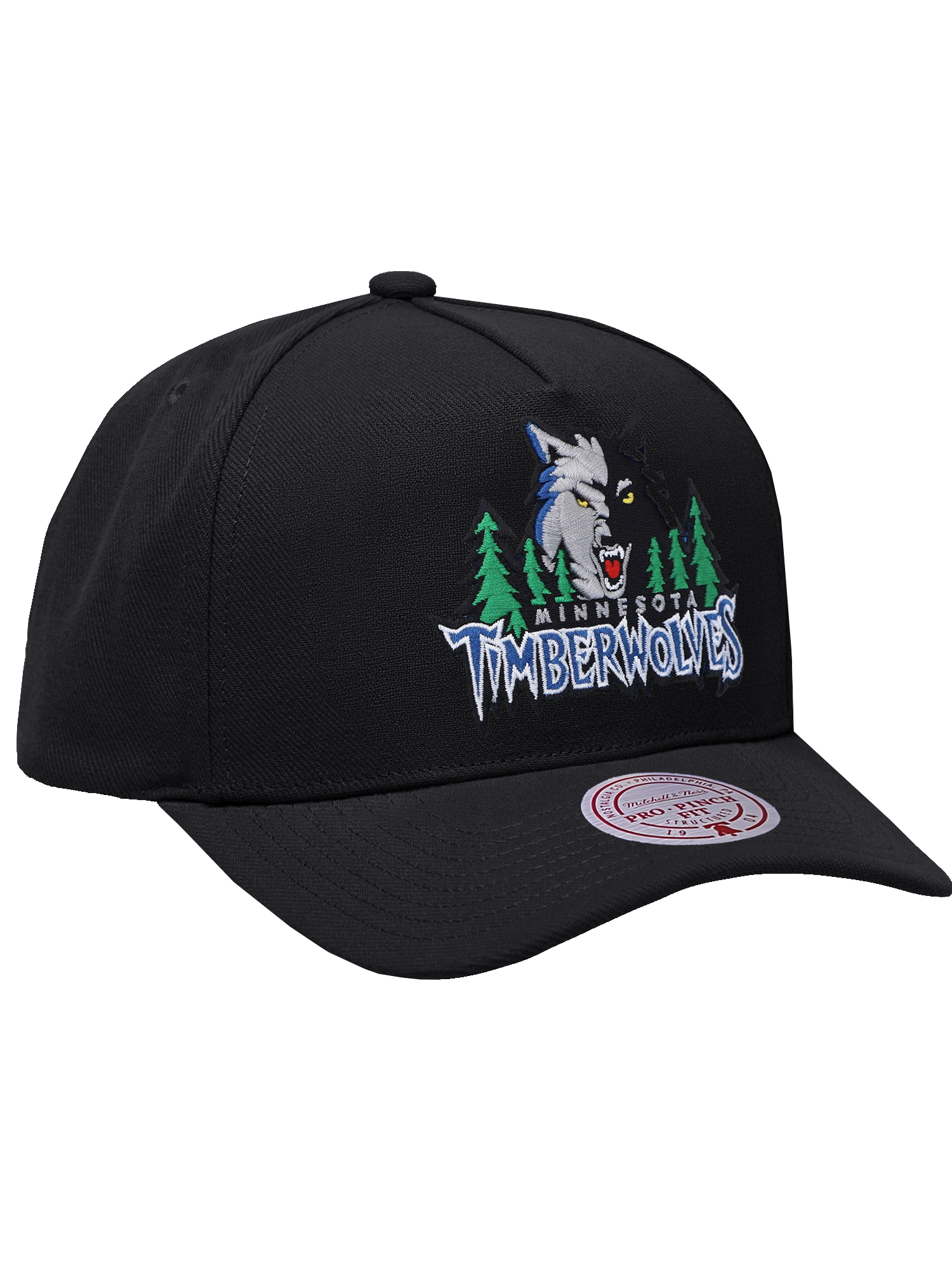 Minnesota Timberwolves Mitchell & Ness NBA HWC Pro Pinch Snapback Hat - Black