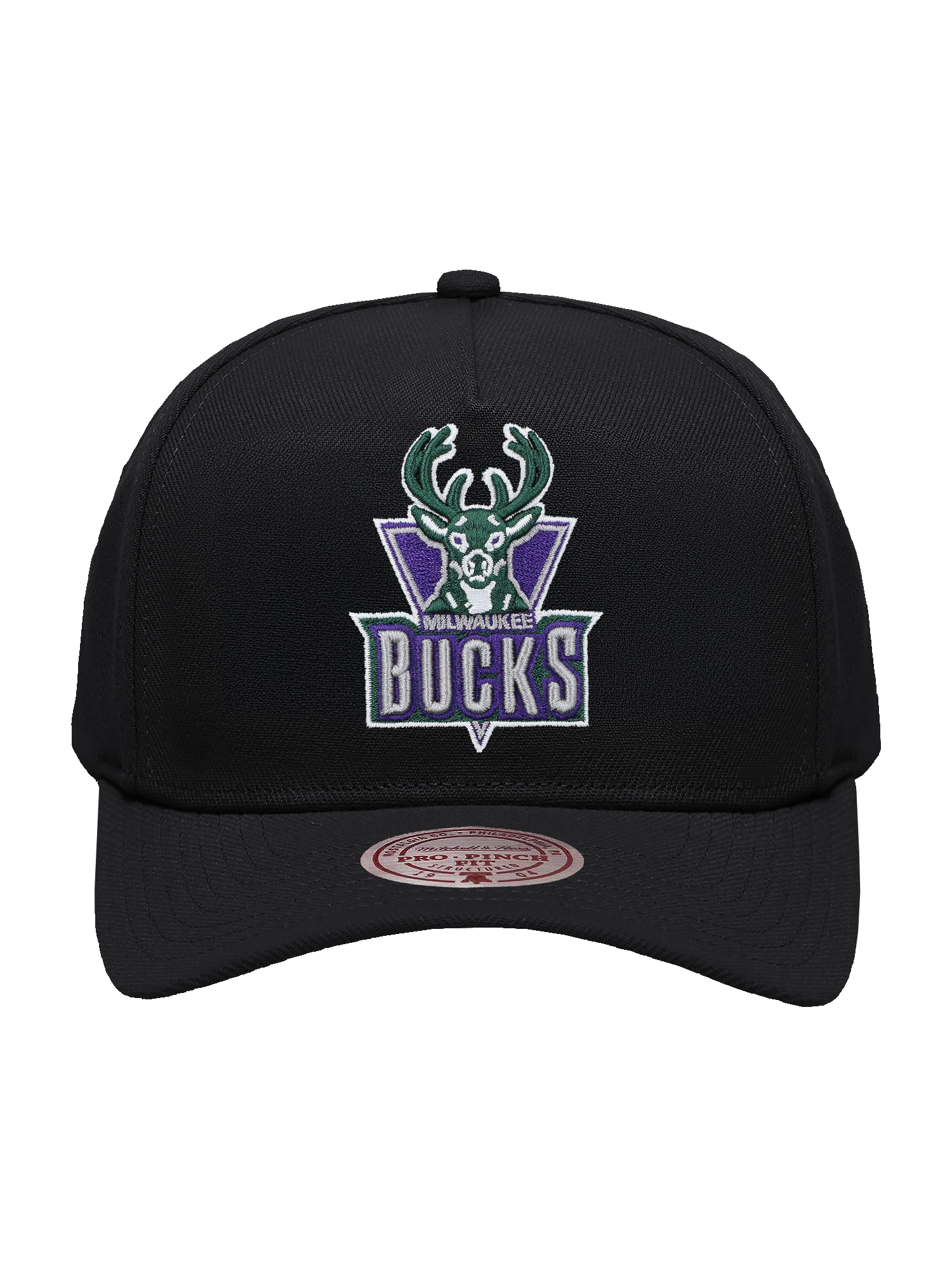 Milwaukee Bucks Mitchell & Ness NBA HWC Pro Pinch Snapback Hat - Black