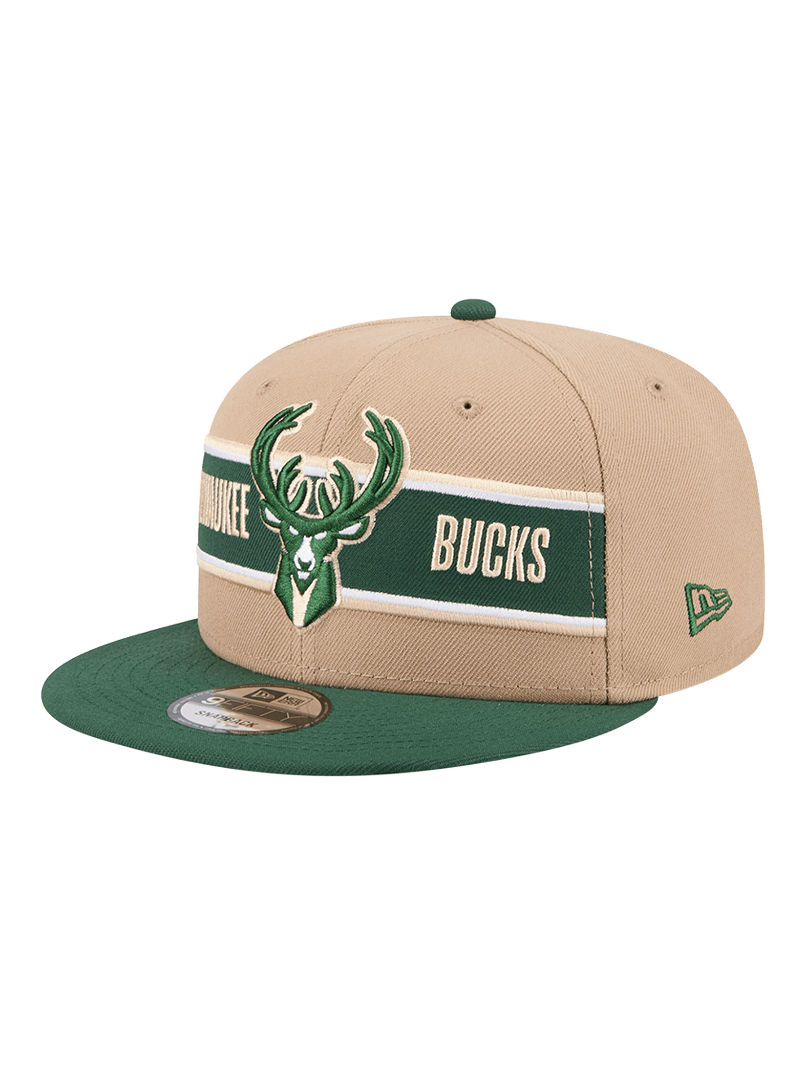 Youths Milwaukee Bucks New Era NBA 24 Draft 9FIFTY Snapback Hat - Tan