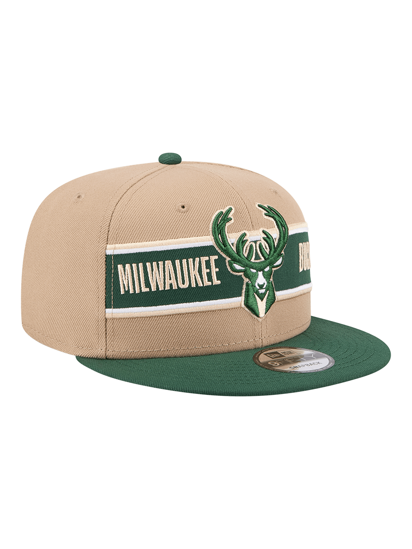 Youths Milwaukee Bucks New Era NBA 24 Draft 9FIFTY Snapback Hat - Tan