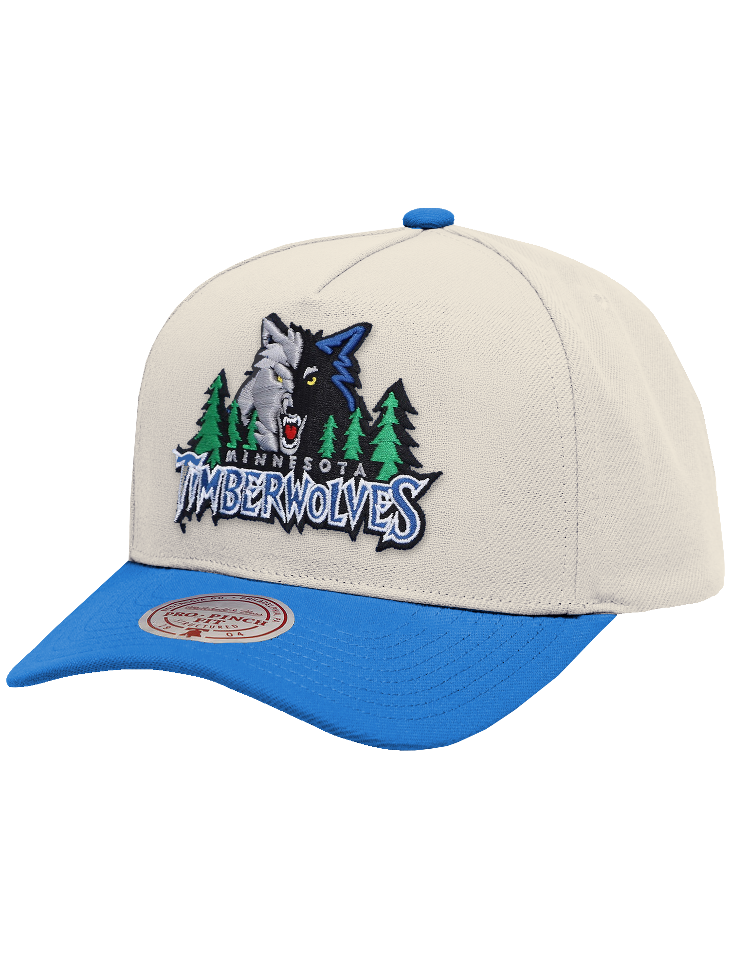 Minnesota Timberwolves Mitchell & Ness NBA HWC 2T Pro Pinch Snapback Hat - Cream