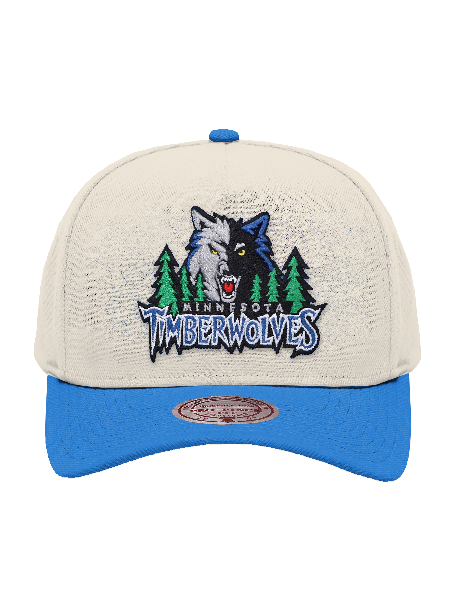 Minnesota Timberwolves Mitchell & Ness NBA HWC 2T Pro Pinch Snapback Hat - Cream