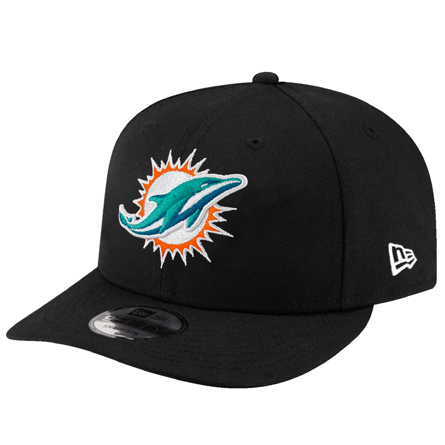 Miami Dolphins New Era NFL Team 9FIFTY Pre-Curved Snapback Hat - Black