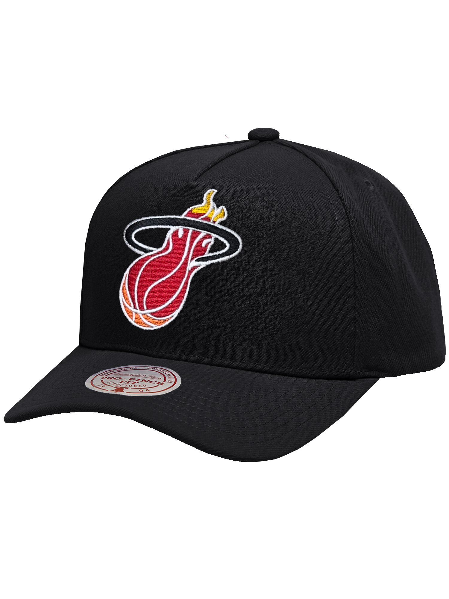 Miami Heat Mitchell & Ness NBA HWC Pro Pinch Snapback Hat - Black