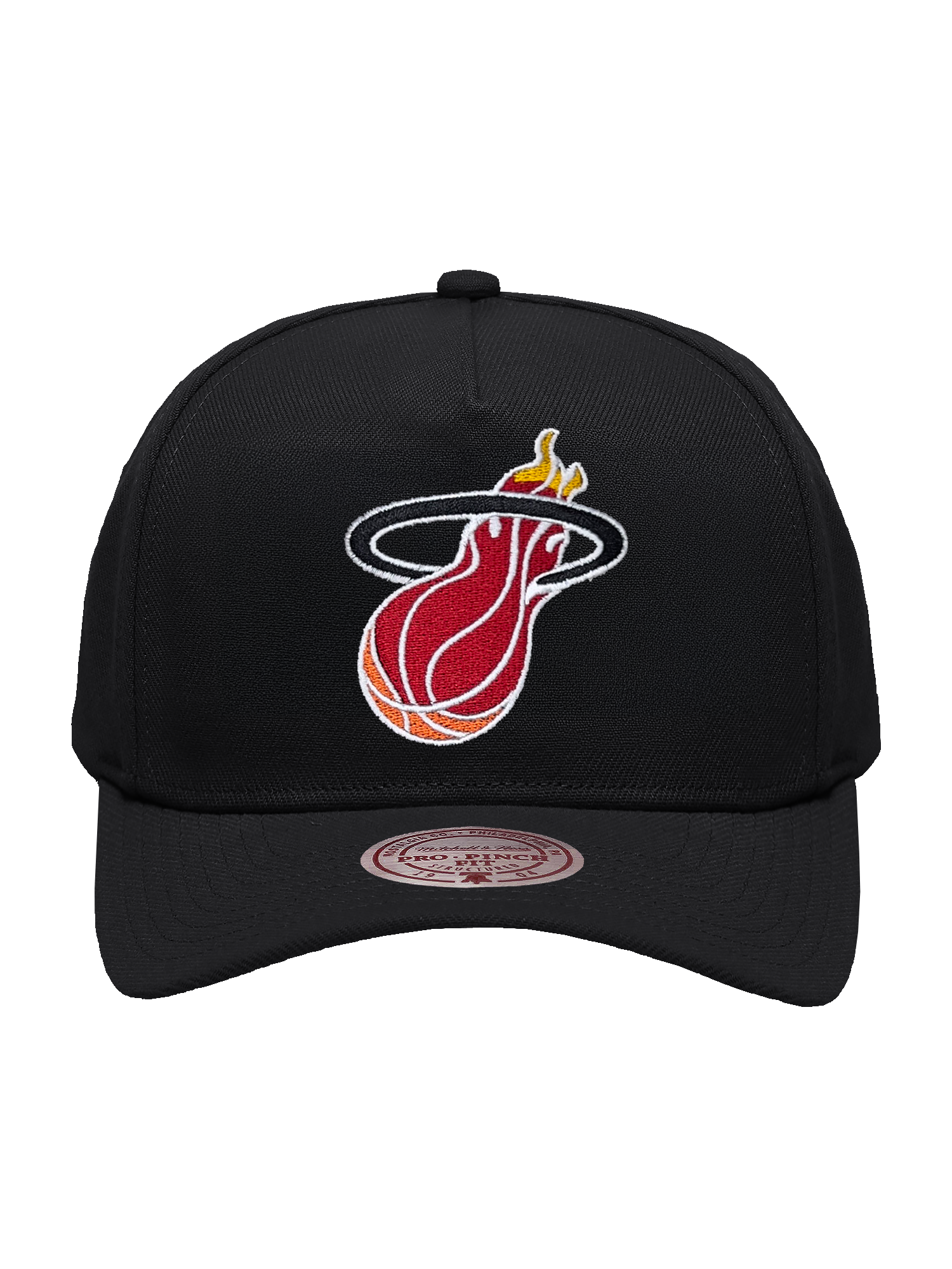 Miami Heat Mitchell & Ness NBA HWC Pro Pinch Snapback Hat - Black