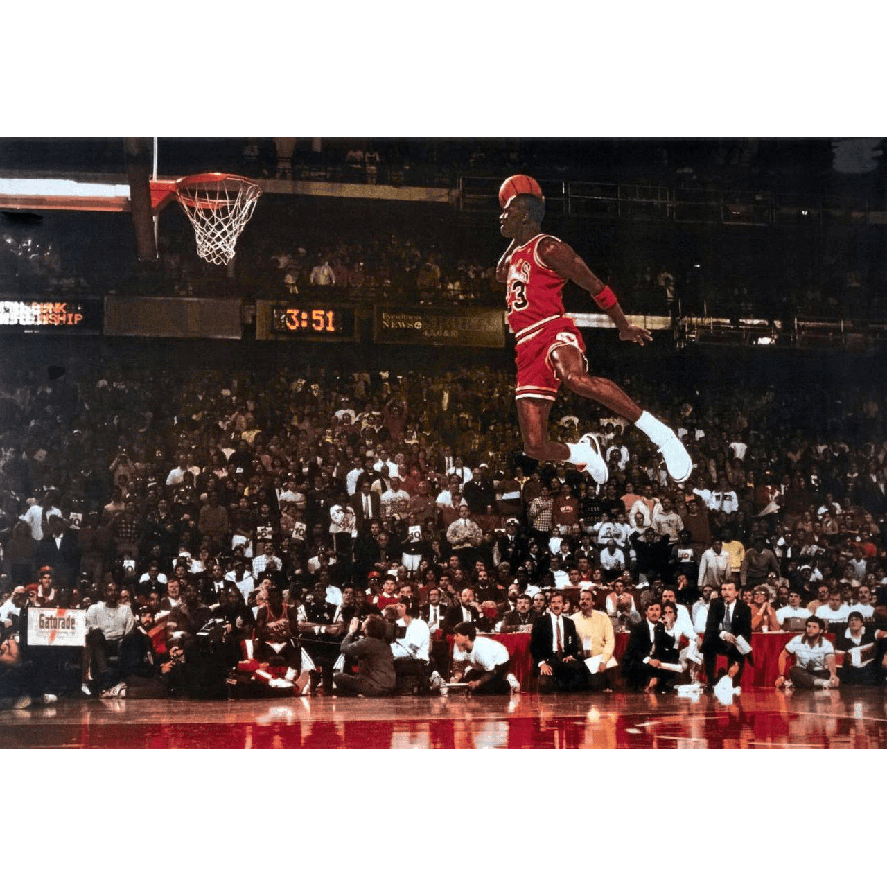 Michael Jordan Chicago Bulls NBA Slam Dunk Contest Poster