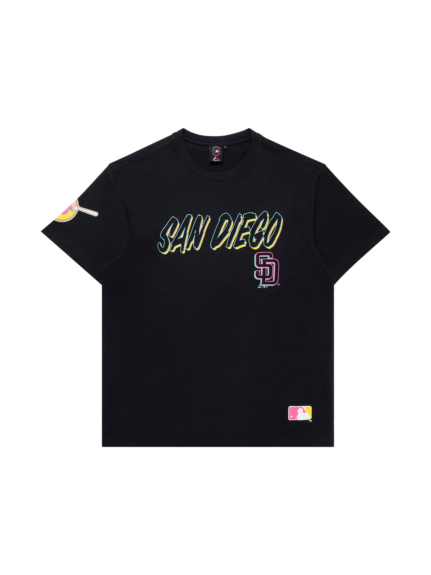 San Diego Padres Majestic MLB Shadow Connect Vintage T-Shirt - Faded Black