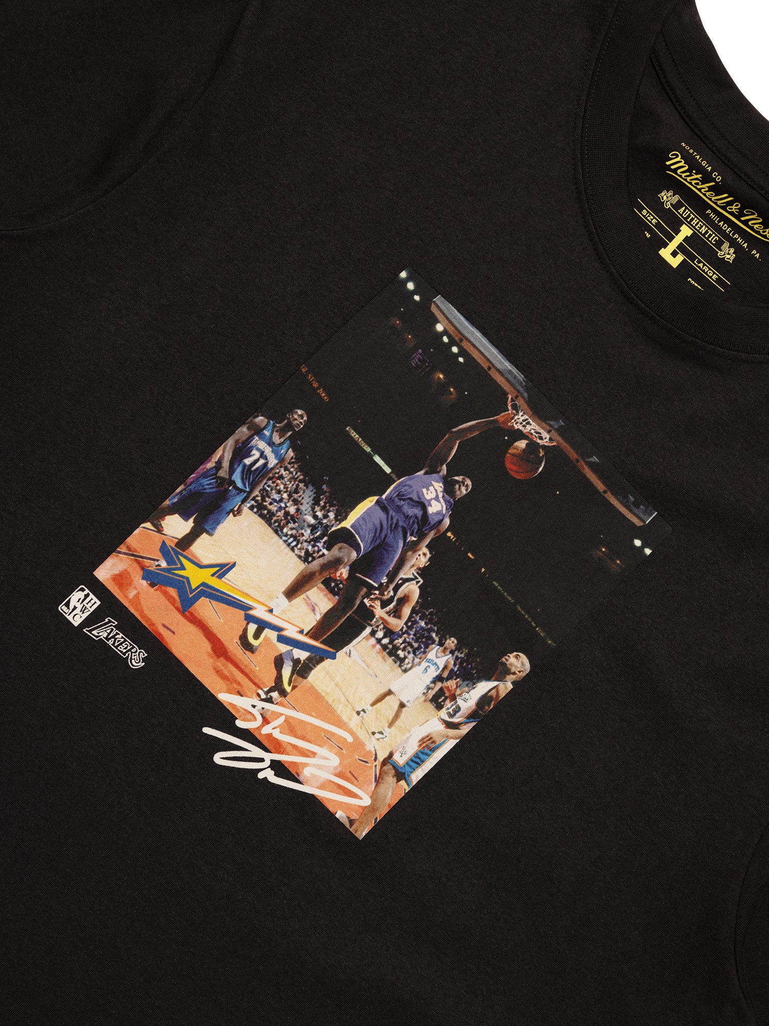 Shaquille O'Neal Los Angeles Lakers Mitchell & Ness NBA All-Star Dunk Vintage T-Shirt - Faded Black