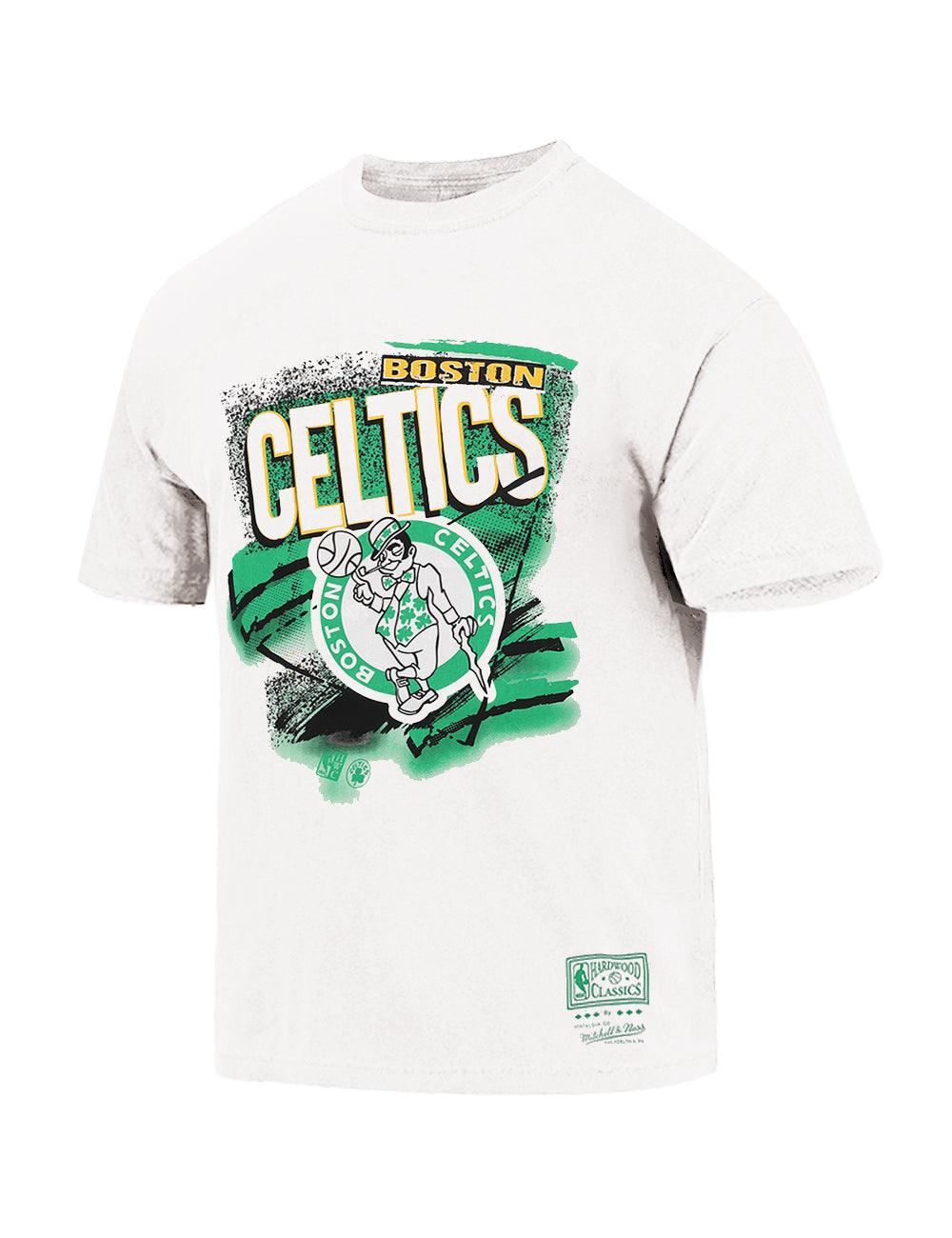 Boston Celtics Mitchell & Ness NBA Abstract Vintage T-Shirt - Vintage White