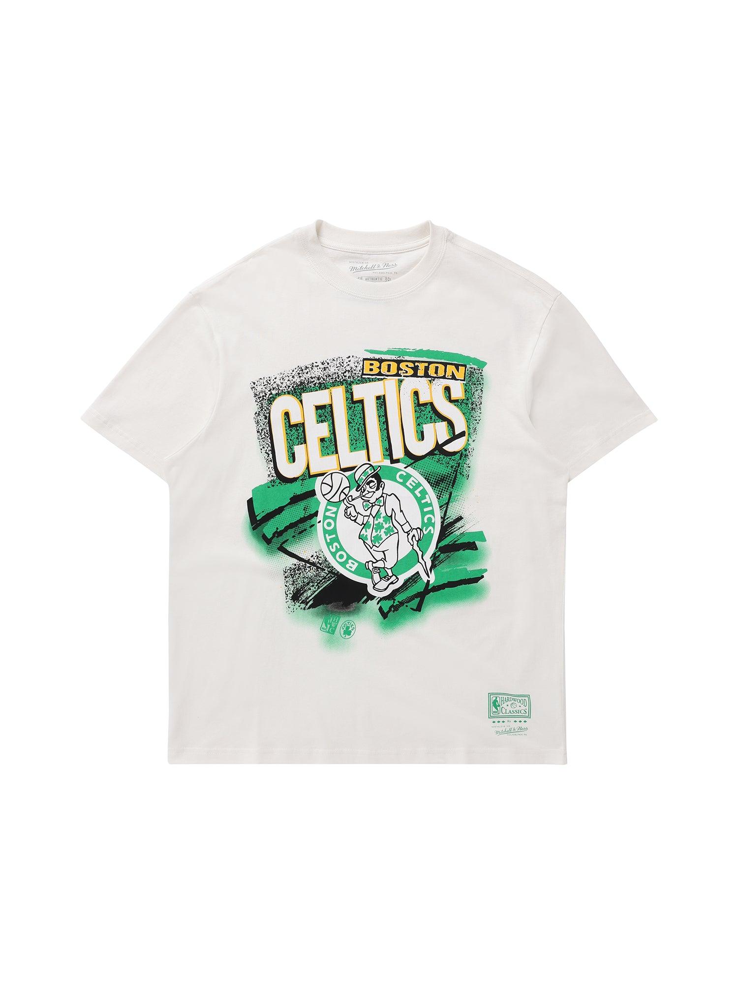 Boston Celtics Mitchell & Ness NBA Abstract Vintage T-Shirt - Vintage White