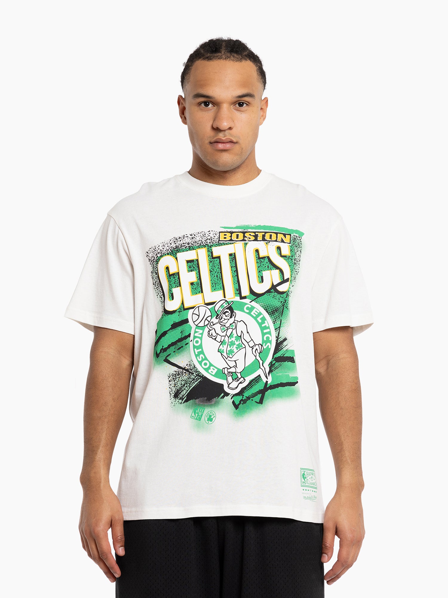 Boston Celtics Mitchell & Ness NBA Abstract Vintage T-Shirt - Vintage White