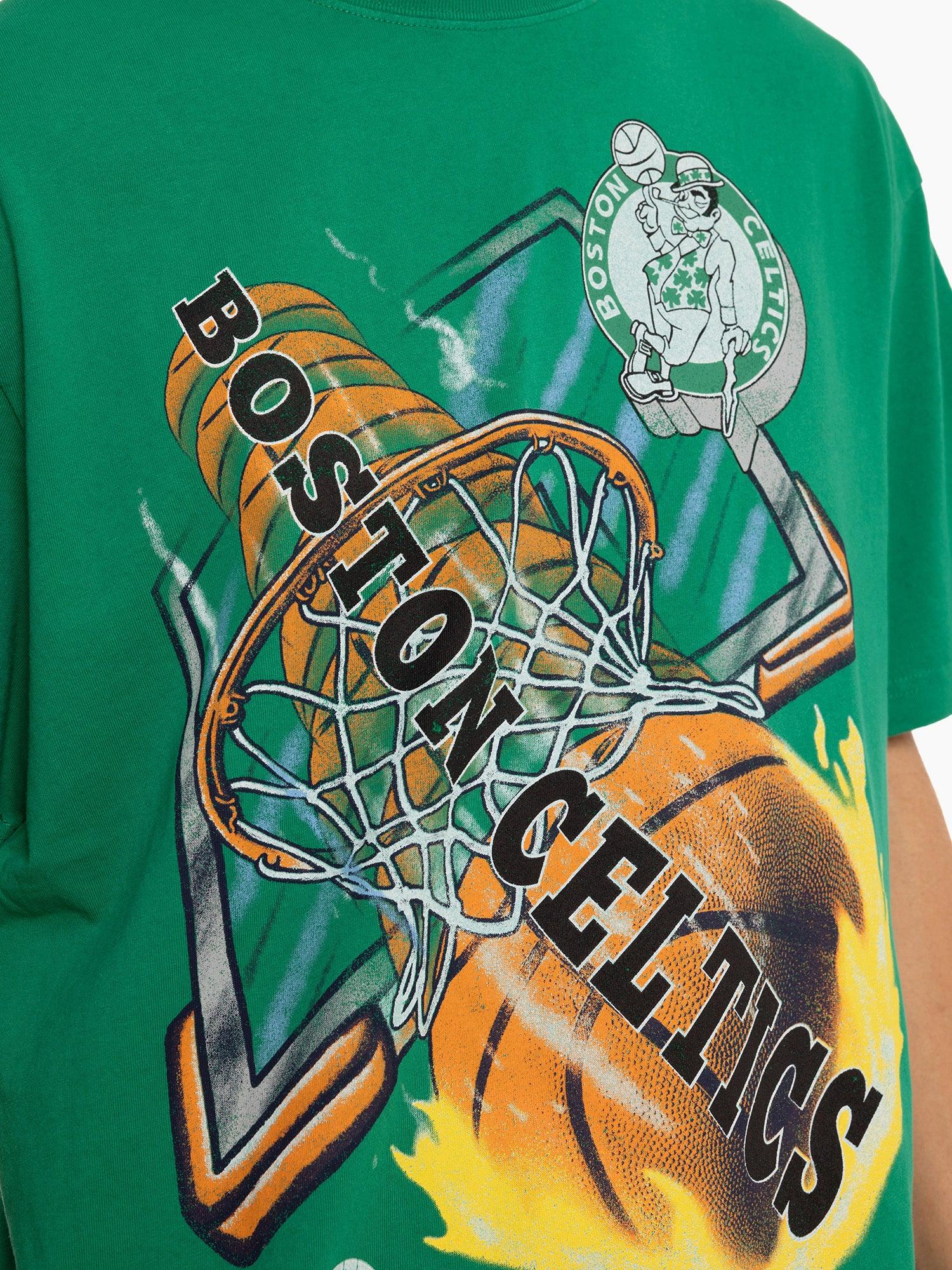 Boston Celtics Mitchell & Ness NBA On Fire Vintage T-Shirt - Green