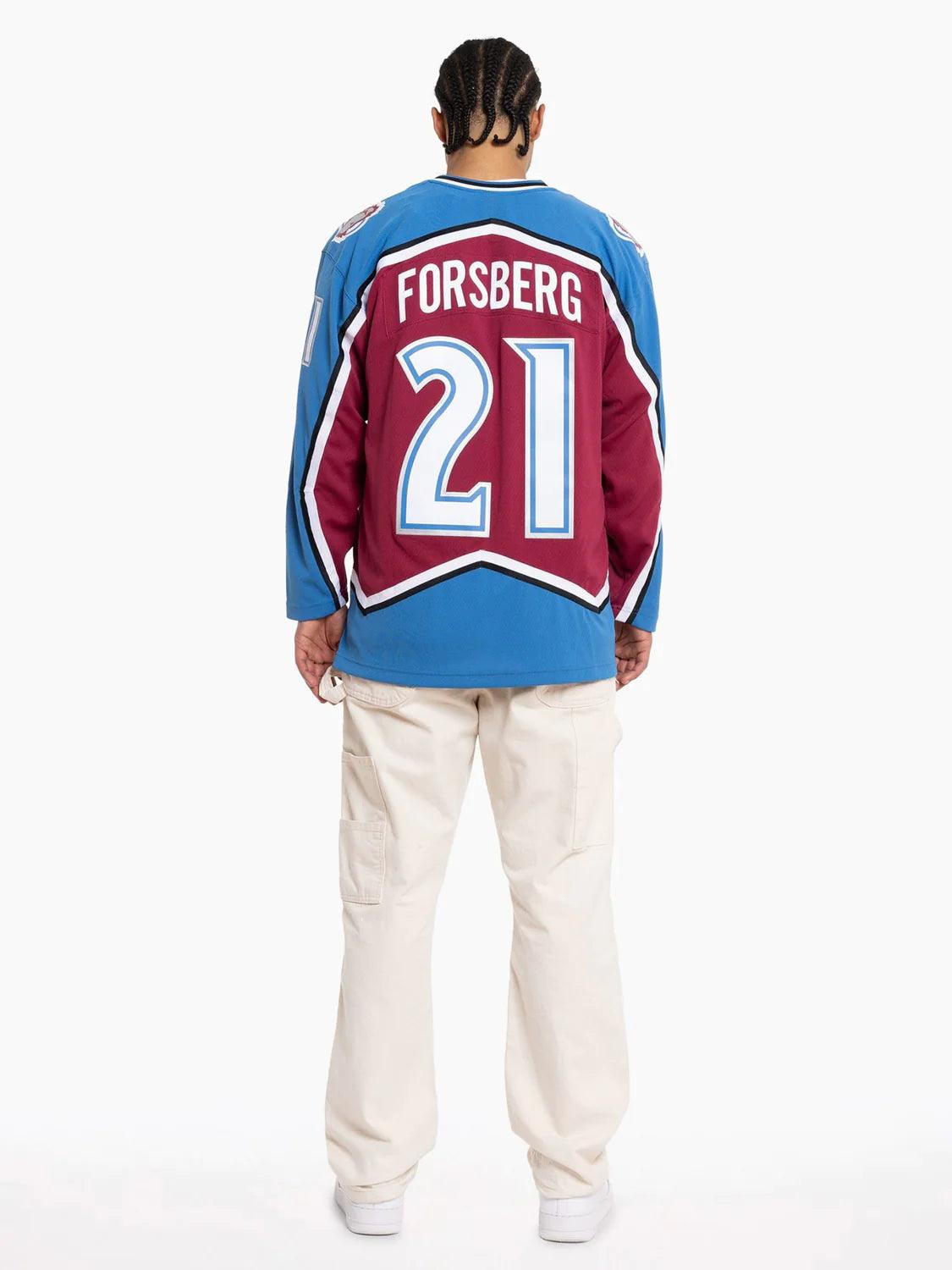 Peter Forsberg Colorado Avalanche Mitchell & Ness NHL 95-96 Blue Line Jersey - Burgundy