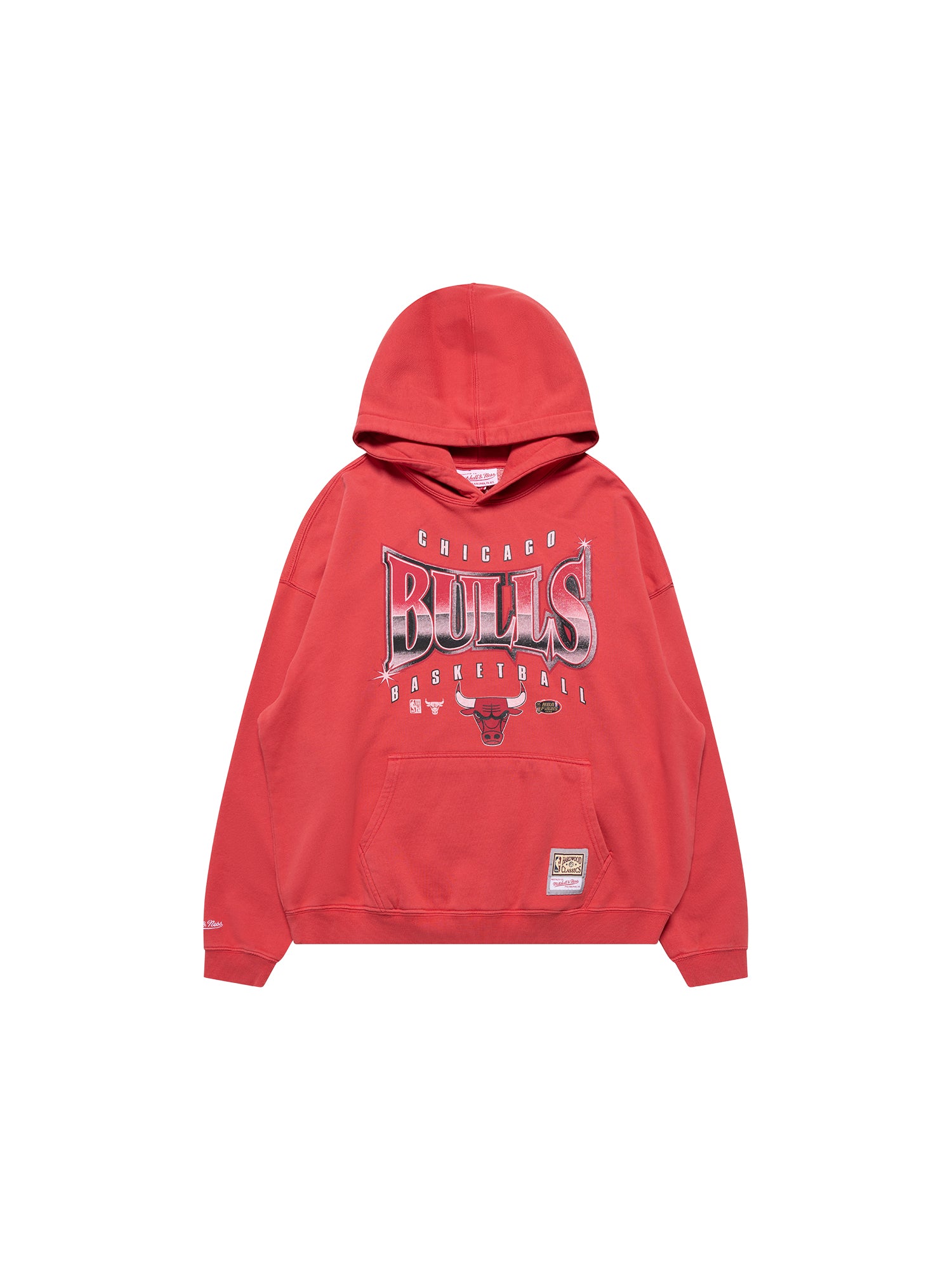 Chicago Bulls Mitchell & Ness NBA Glow Up Vintage Hoodie Jumper - Faded Red