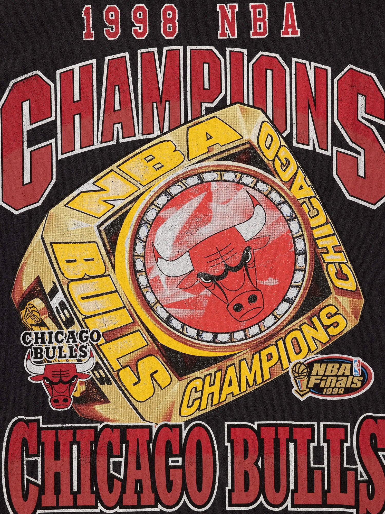 Chicago Bulls Mitchell & Ness NBA Champs History Vintage T-Shirt - Faded Black