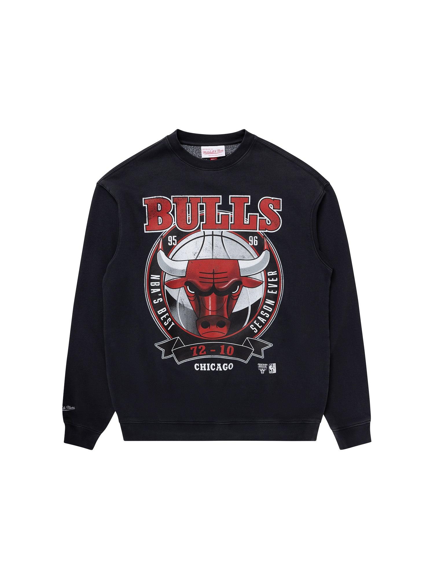 Chicago Bulls Mitchell & Ness NBA Best Ever Vintage Crew Jumper - Faded Black