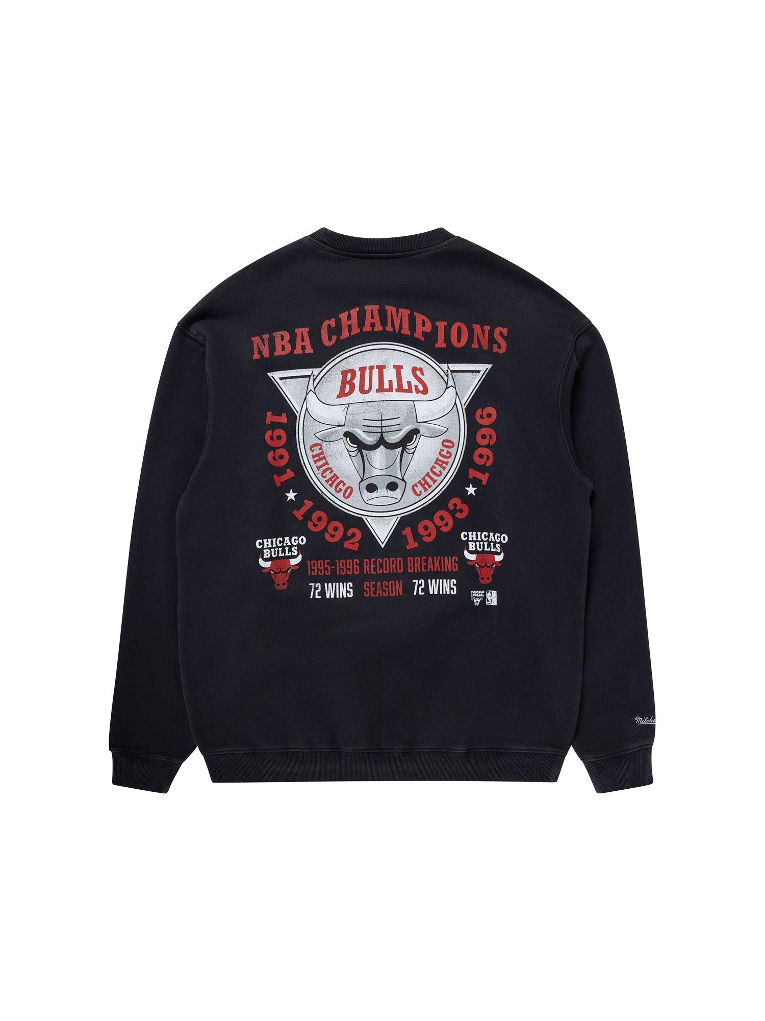 Chicago Bulls Mitchell & Ness NBA Best Ever Vintage Crew Jumper - Faded Black